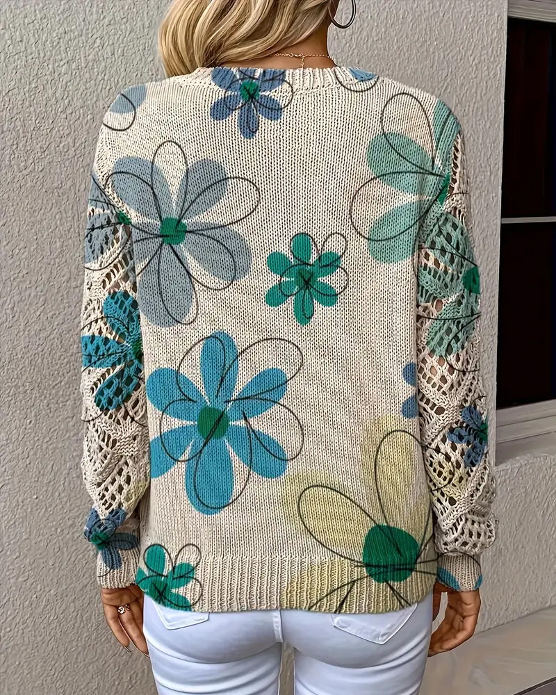 Pull À Col En V Avec Motif Ajouré