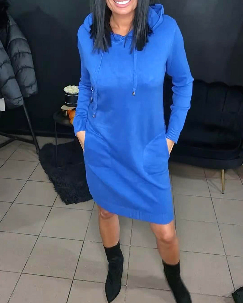 Robe Pull À Capuche Avec Cordon De Serrage