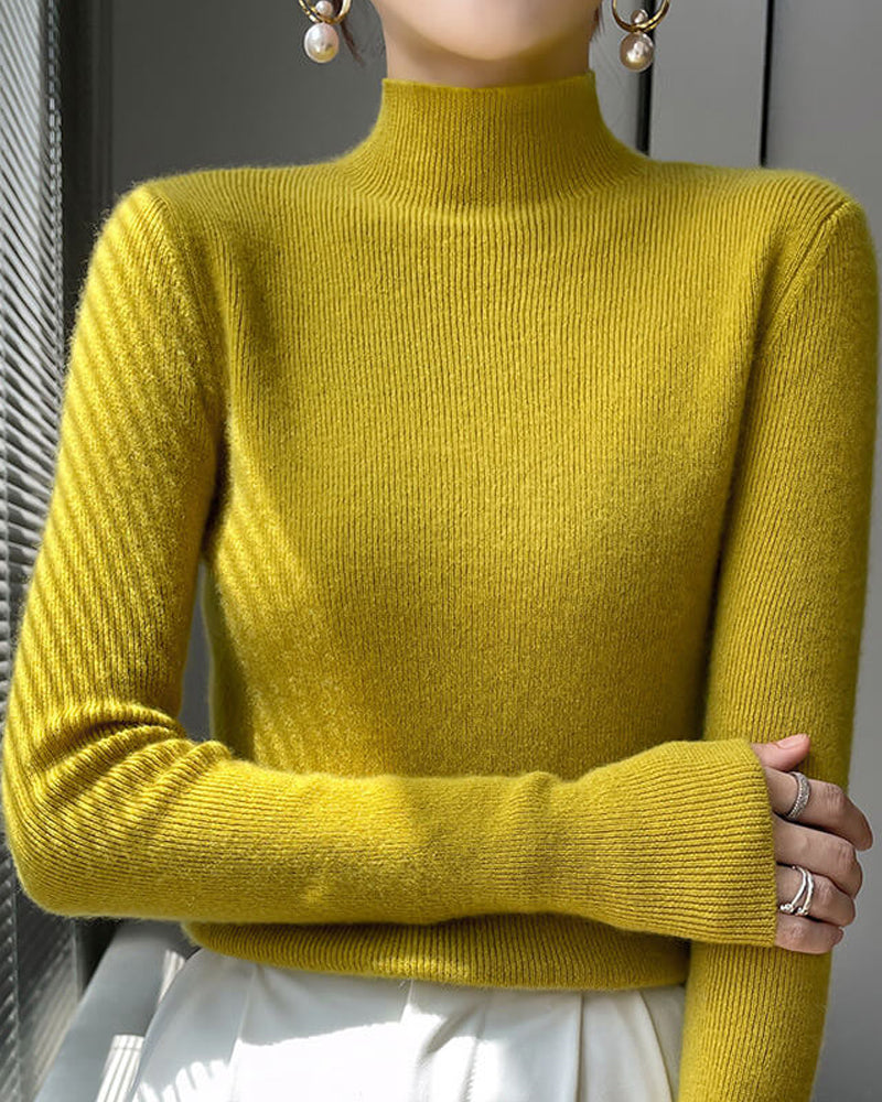 Pull Tricoté À Col Mi-Haut