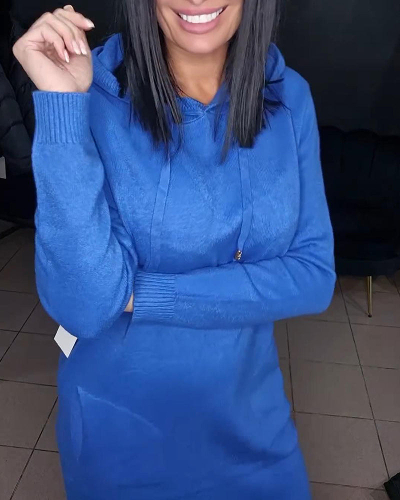 Robe Pull À Capuche Avec Cordon De Serrage