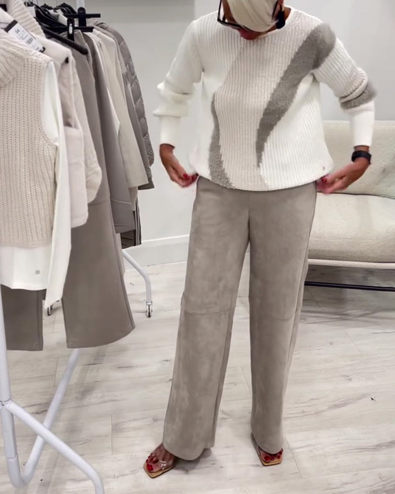 Pull Col Rond Confortable Décontracté