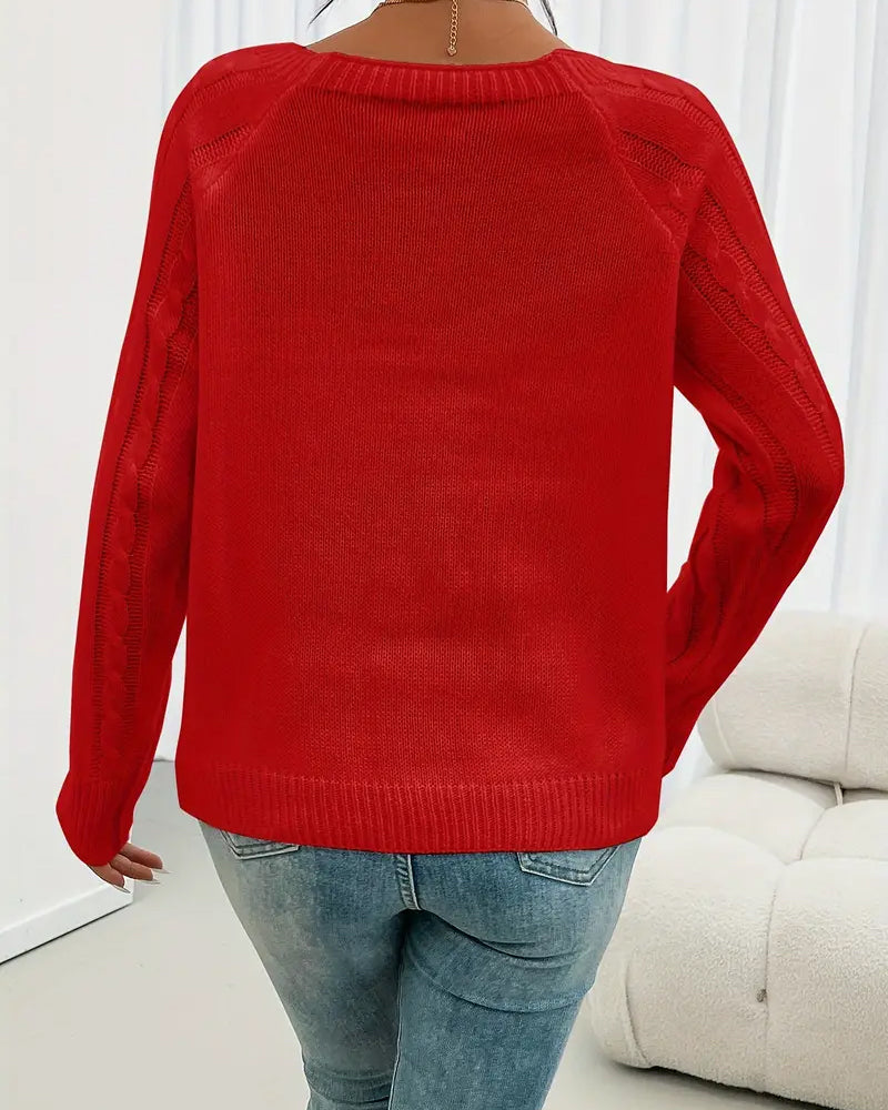 Pull Uni Manches Raglan Boucle Point De Câble