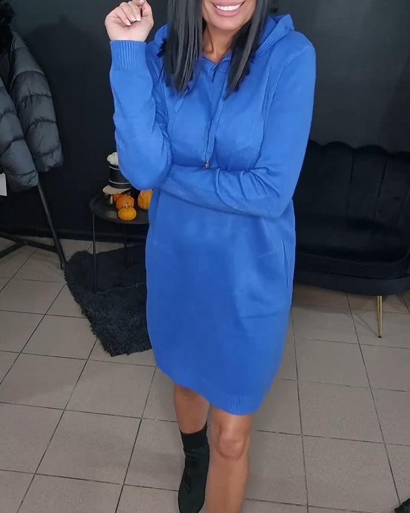 Robe Pull À Capuche Avec Cordon De Serrage