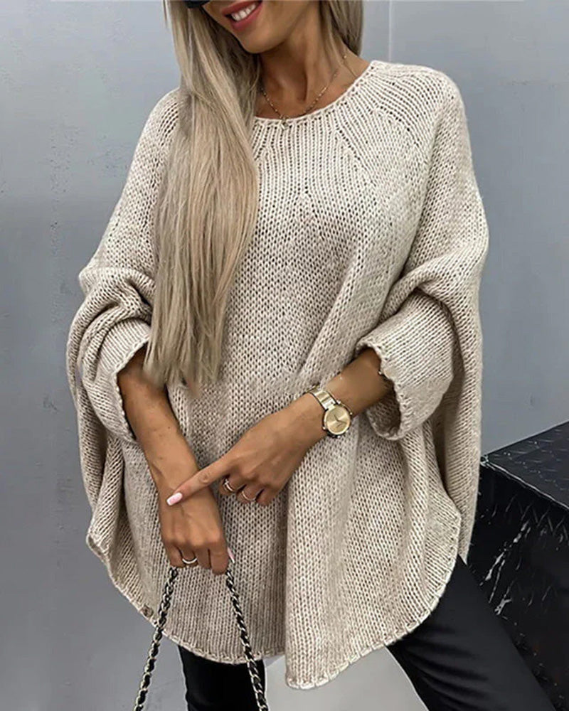 Pull cape en tricot élégant pour femme