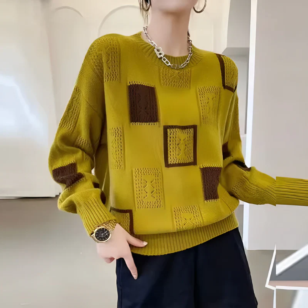Françoise™ | Pull Motifs Géométriques Chic