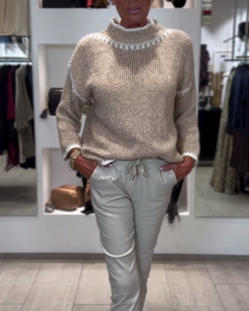 Pull Polyvalent À Col Montant Bicolore