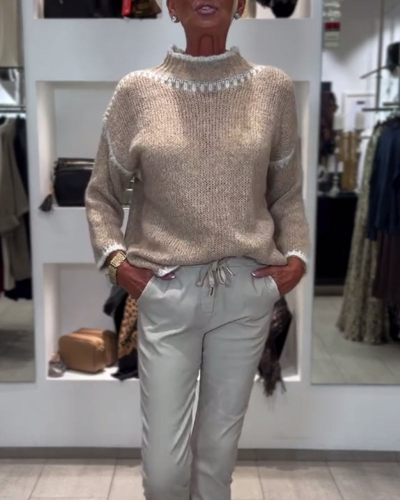 Pull Polyvalent À Col Montant Bicolore