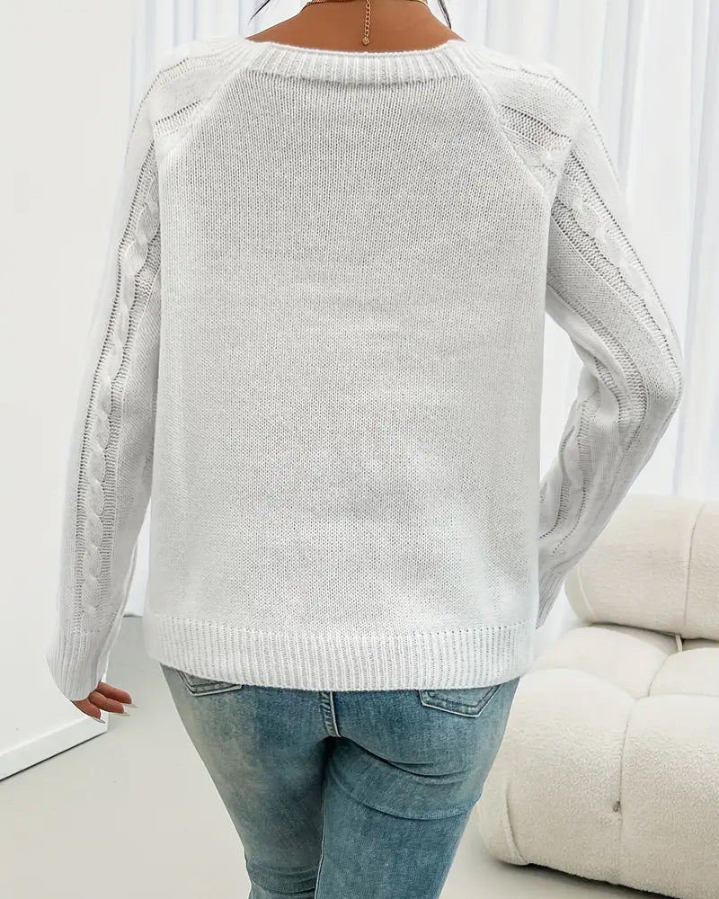 Pull Uni Manches Raglan Boucle Point De Câble