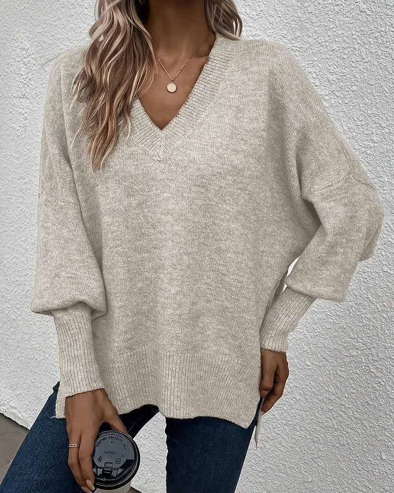 Pull Manche Lanterne Encolure En V