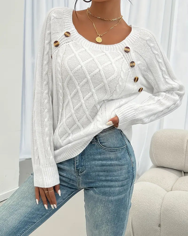 Pull Uni Manches Raglan Boucle Point De Câble