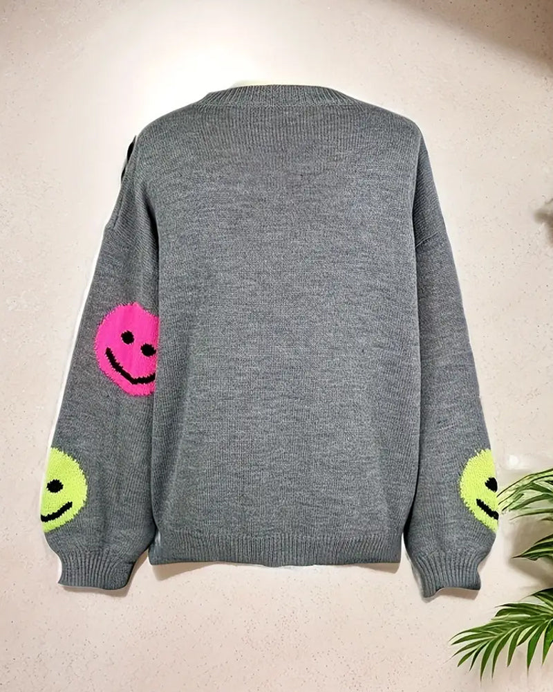 Pull Smiley À Col Rond