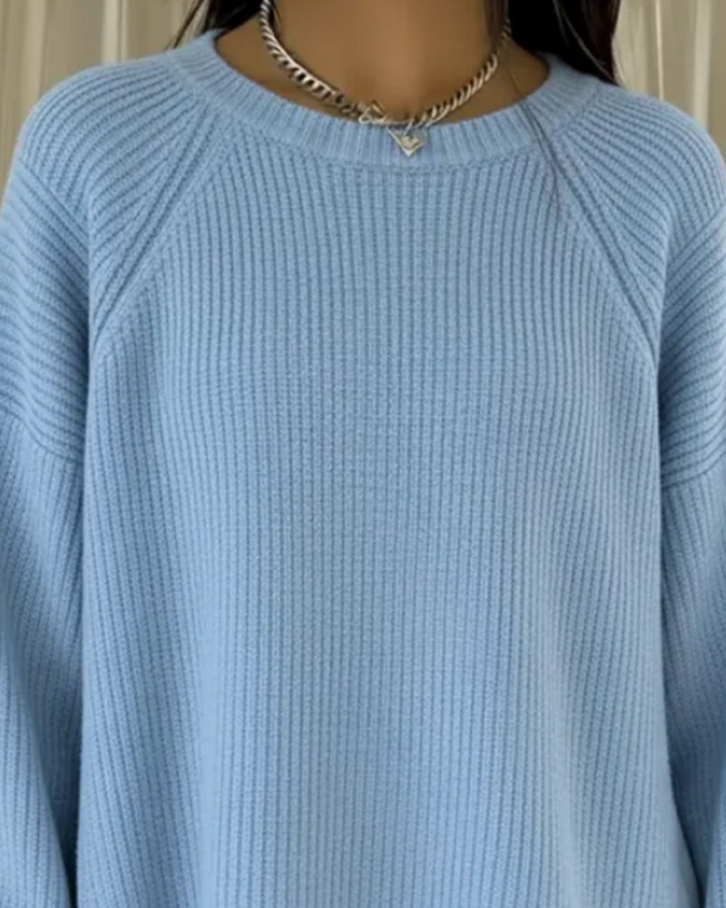 Pull-Over Ample En Patchwork Et Uni