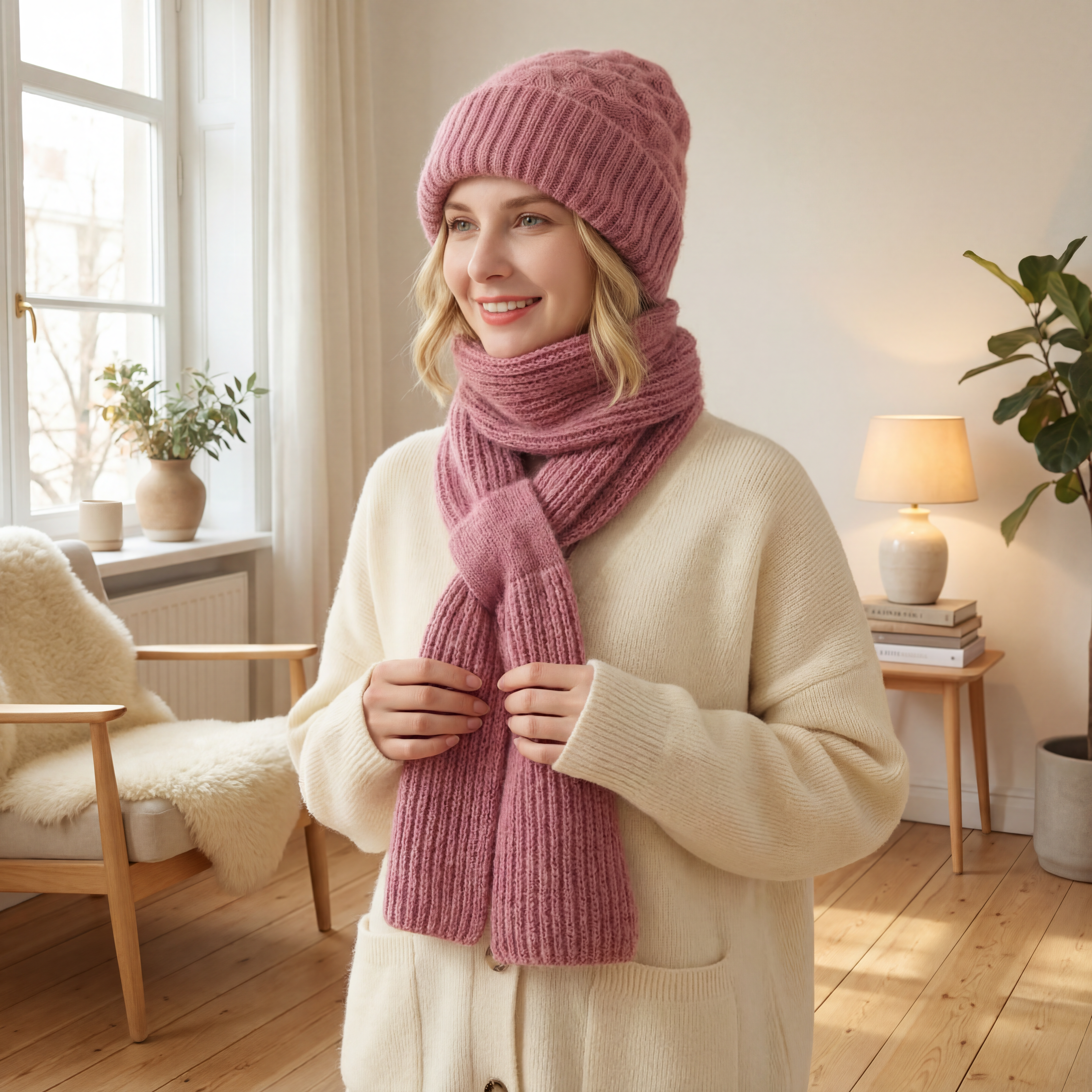 Solor Paris™ | Bonnet et écharpe coupe-vent doublés en polaire avec protection auditive intégrée