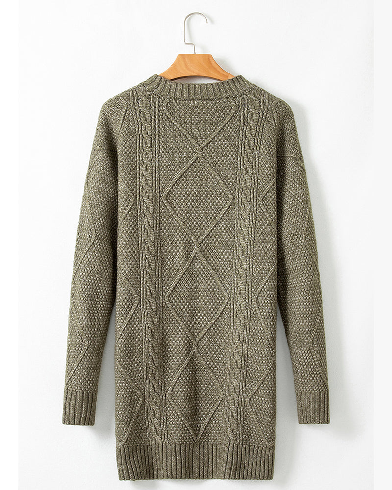 Robe pull décontractée à col rond couleur unie